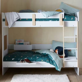 Lit superposé VERTBAUDET Everest 90x190cm - blanc/bois