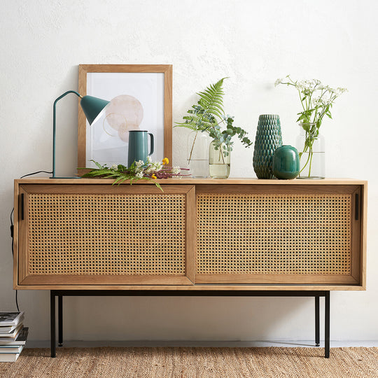 Buffet enfilade chêne et cannage, Waska La Redoute Interieurs