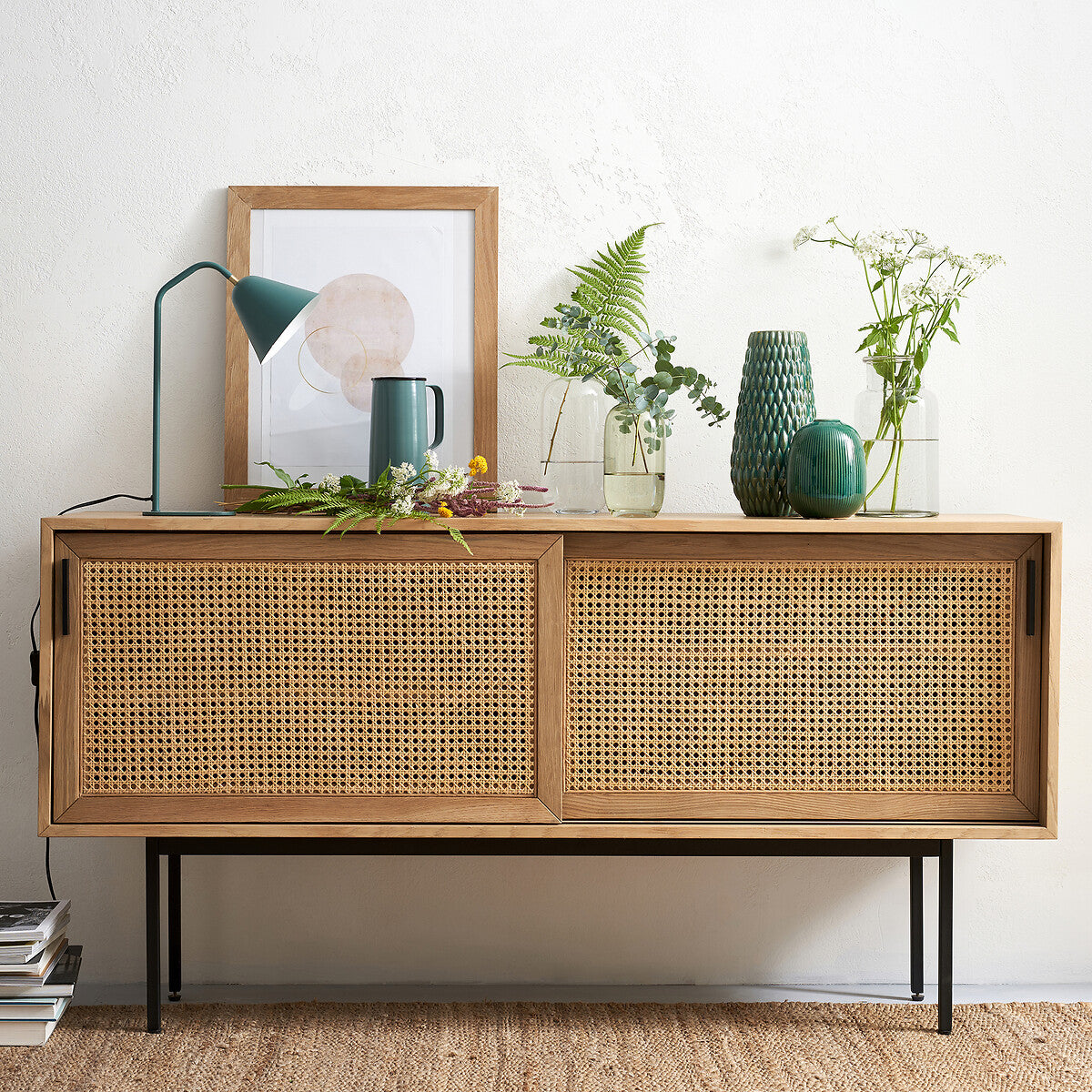 Buffet enfilade chêne et cannage, Waska La Redoute Interieurs