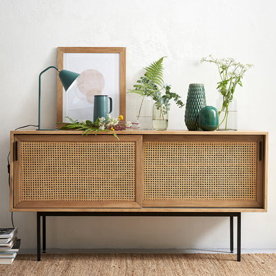 Buffet enfilade chêne et cannage, Waska La Redoute Interieurs