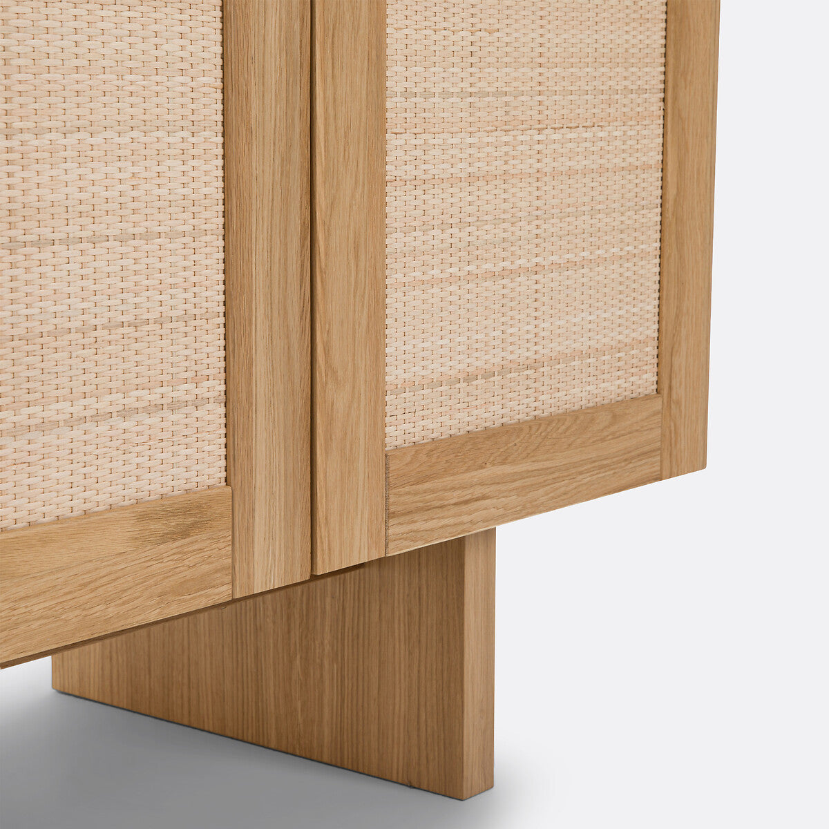 Buffet 4 portes plaqué chêne et cannage, Arty La Redoute Interieurs