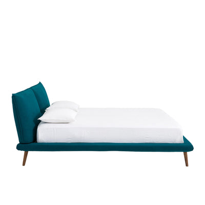 Lit en lin Bleu canard 160x200cm, Aurore design E. Gallina AM.PM