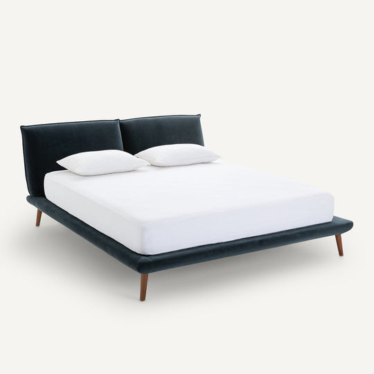 Lit velours avec sommier 160x200cm, Aurore design E. Gallina AM.PM