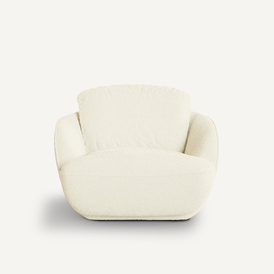 Fauteuil boule XL tissu bouclette, Alpine AM.PM