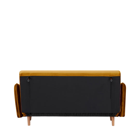 Canapé convertible 2 places en velours jaune moutarde L140cm Drawer