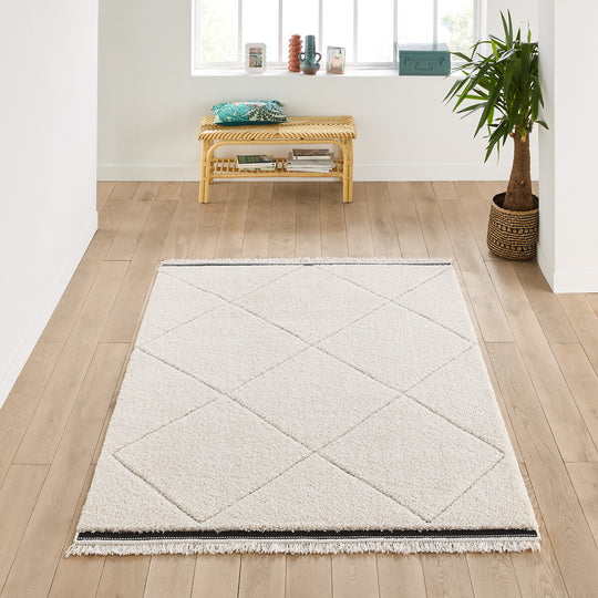 Tapis style berbère TONIA écru/noir LA REDOUTE INTERIEURS 135x190cm