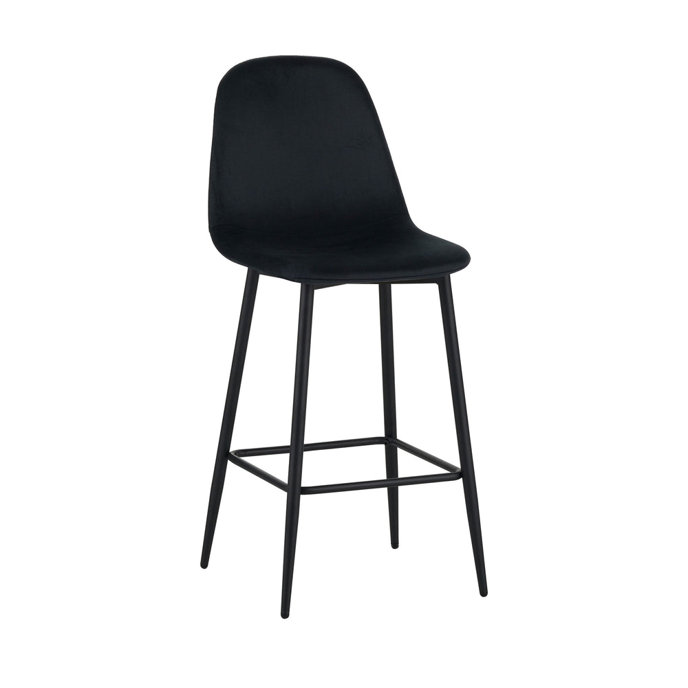 Lot de 4 tabourets de bar Heki en velours noir 65cm DRAWER