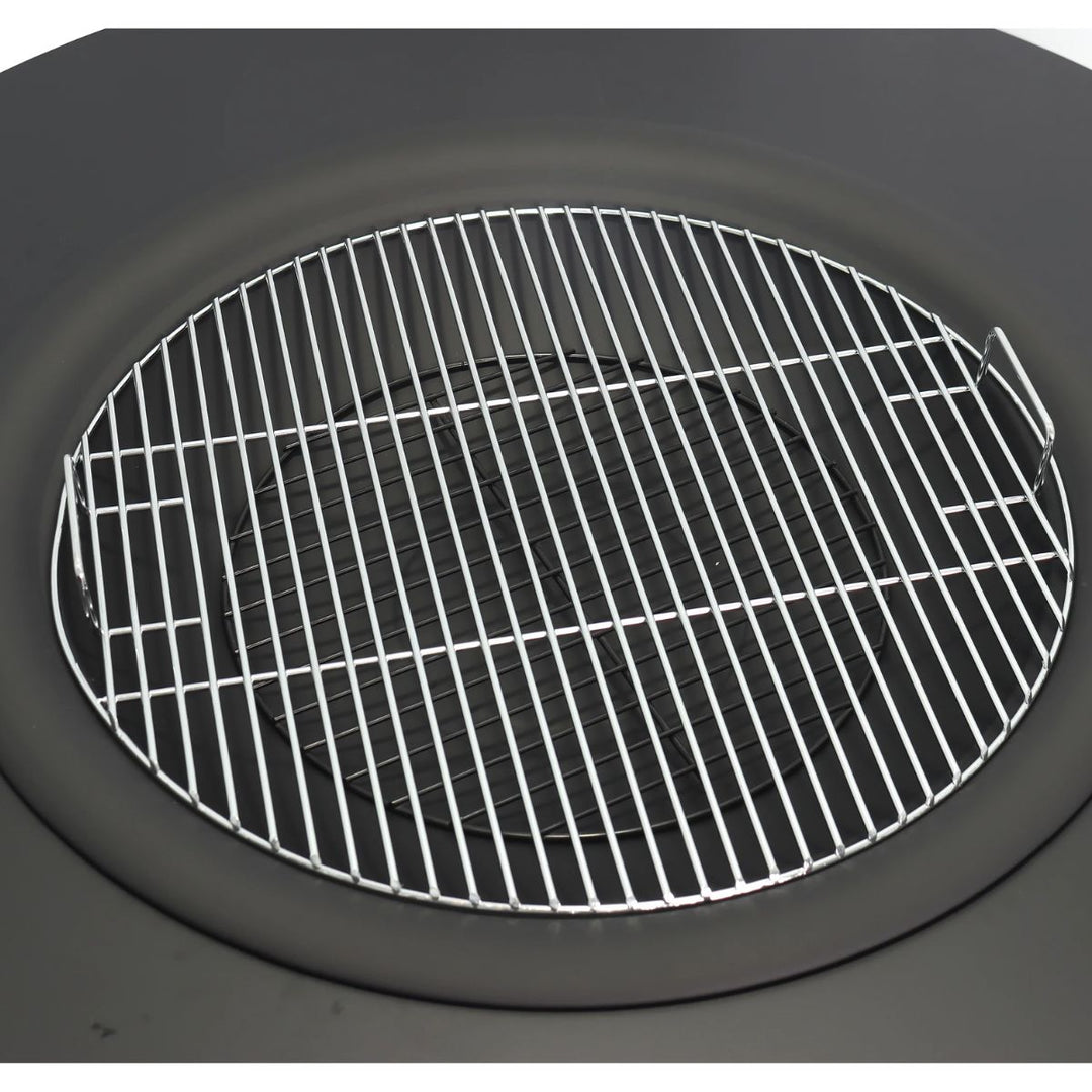 Brasero plancha grill avec range-bûches BARCENA - 120 x 120 cm