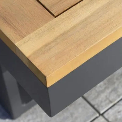 Salon de jardin modulable - Aluminium - DCB GARDEN - 4 places - TOKYO - Gris anthracite et bois d'acacia