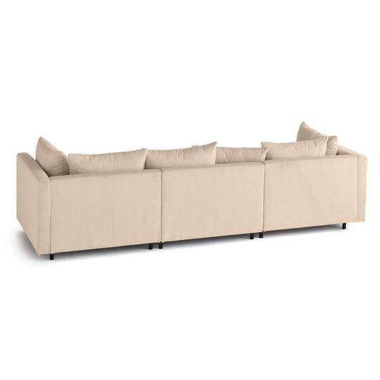 Canapé BESTMOBILIER EDINBURG 3 places velours côtelé beige