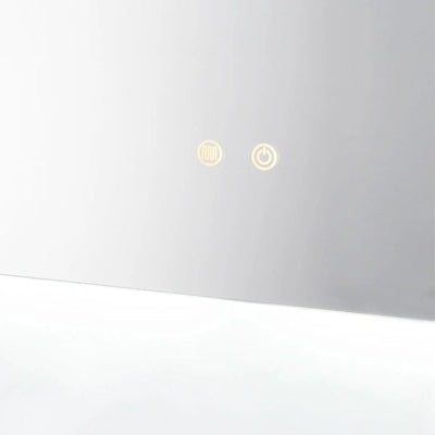 Miroir mural rectangulaire SKLUM 120x90 cm pour salle de bain avec lumière LED et anti-buée Riben