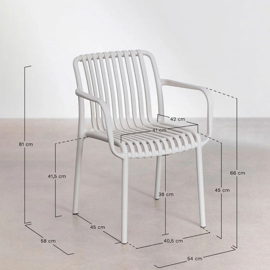Lot 4 Chaises Jardin SKLUM Wendell Polypropylène Accoudoirs  Gris anthracite