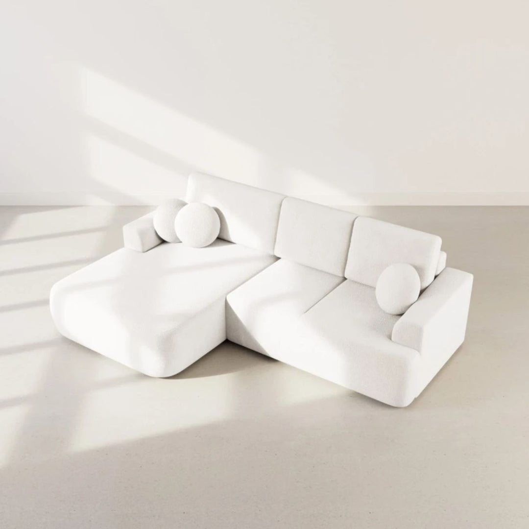 Canapé LISA DESIGN Candela Beige 4 places Convertible Coffre