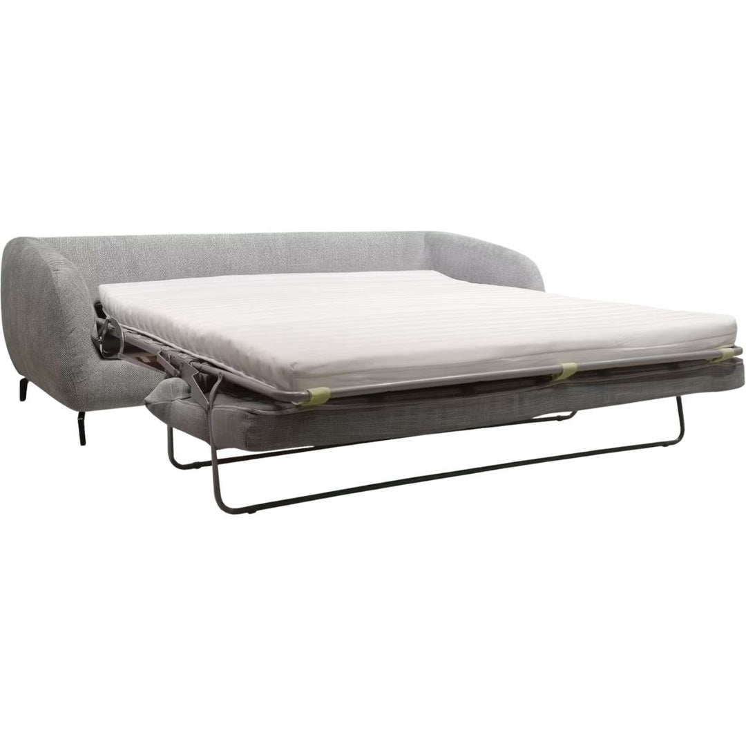 ALINEA Canapé 4 places COLINE convertible en tissu tramé piétement noir - gris ardoise