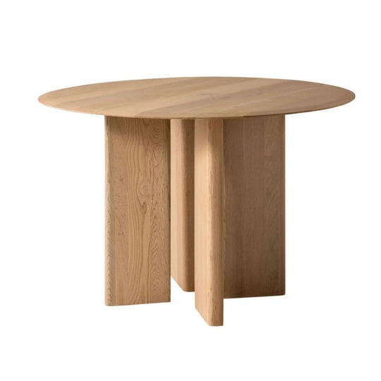 Table à manger MICADONI ronde AGGIE en chêne massif 120 cm