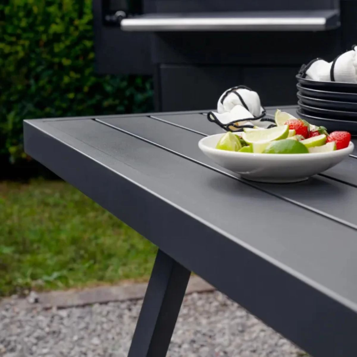 Salon d'angle en aluminium anthracite 10 personnes Naxos II NATERIAL Leroy Merlin