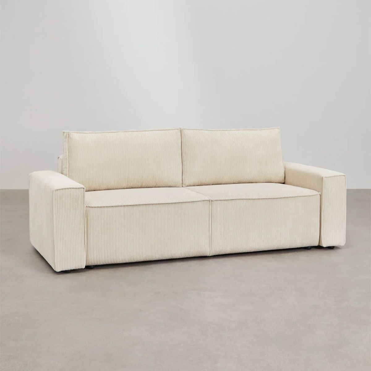 Canapé SKLUM convertible 3 places velours beige Tampere