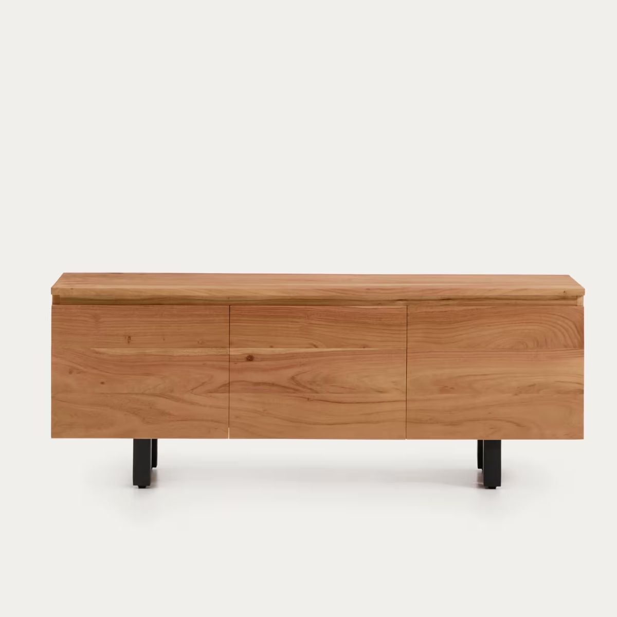 Meuble TV Kave Home Uxue 3 portes en bois d'acacia finition naturelle 150 x 58 cm