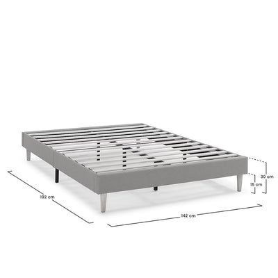 Sommier tapissier Aura 140x190 cm gris