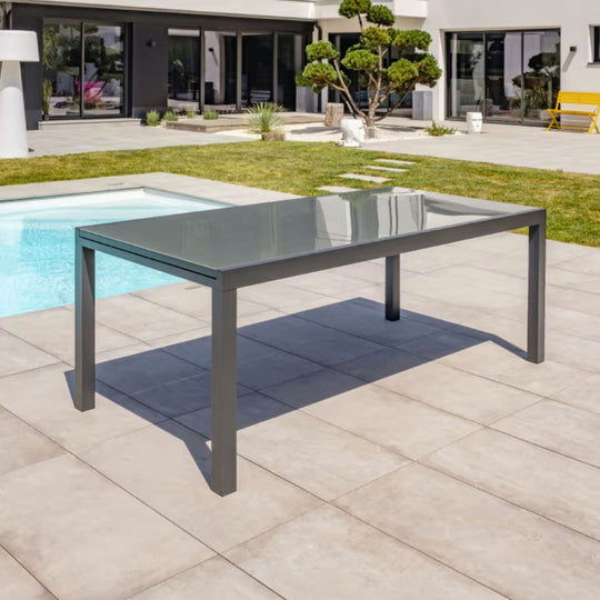 Table de jardin DCB GARDEN Tolede alu verre 200/300 cm