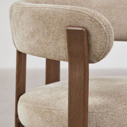 Lot de 4 chaises SKLUM Jolie  avec accoudoirs de salle à manger en tissu chenille