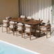 Table de jardin ovale SKLUM en bois d'acacia brun foncé ULENO 240x100 cm