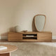 Meuble TV SKLUM 180 x 40 cm en MDF et placage chêne Burundi