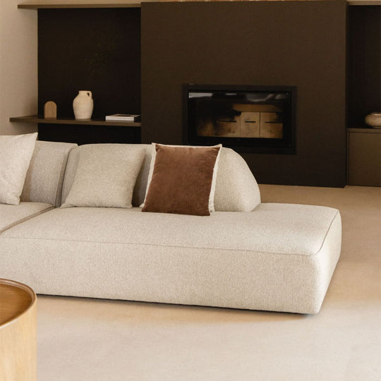 Méridienne droite SKLUM Cardea bouclé beige