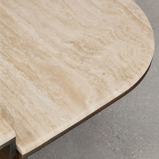Table basse SKLUM Clotsh 90x90 cm en pierre naturelle et bois de manguier