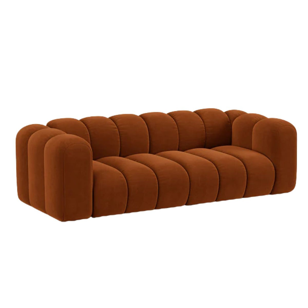 Canapé MICADONI Lupine en velours Terracotta