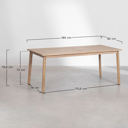 Table de jardin SKLUM en bois d'acacia Kaela 180x90cm