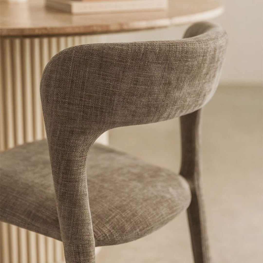 Lot de 2 chaises de salle à manger SKLUM rembourrées Brusel gris taupe