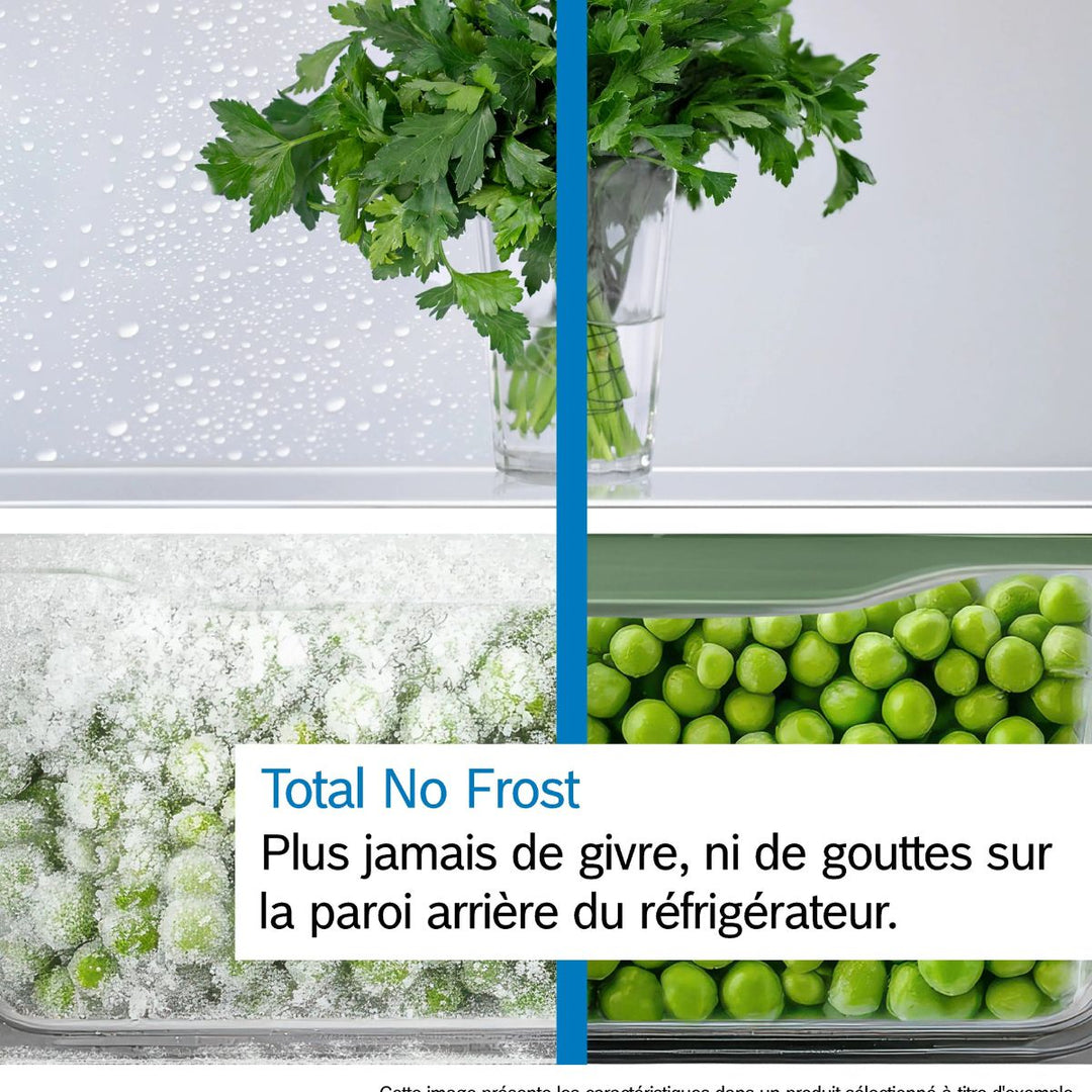 Réfrigérateur combiné BOSCH pose-libre 186 x 60 cm Couleur inox, Total No Frost KGN36VLED