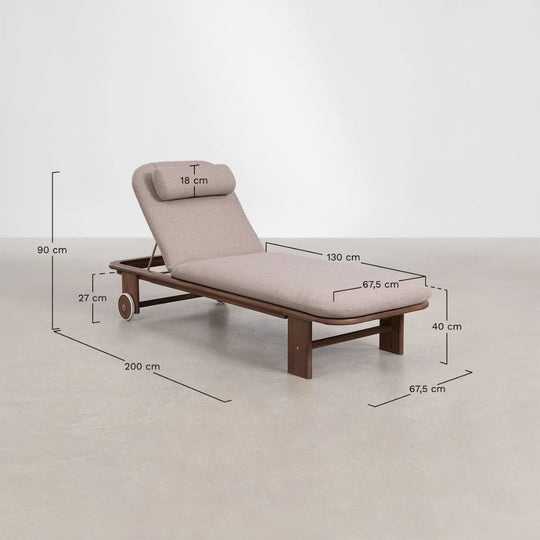 Chaise longue inclinable SKLUM en bois d'acacia Uleno