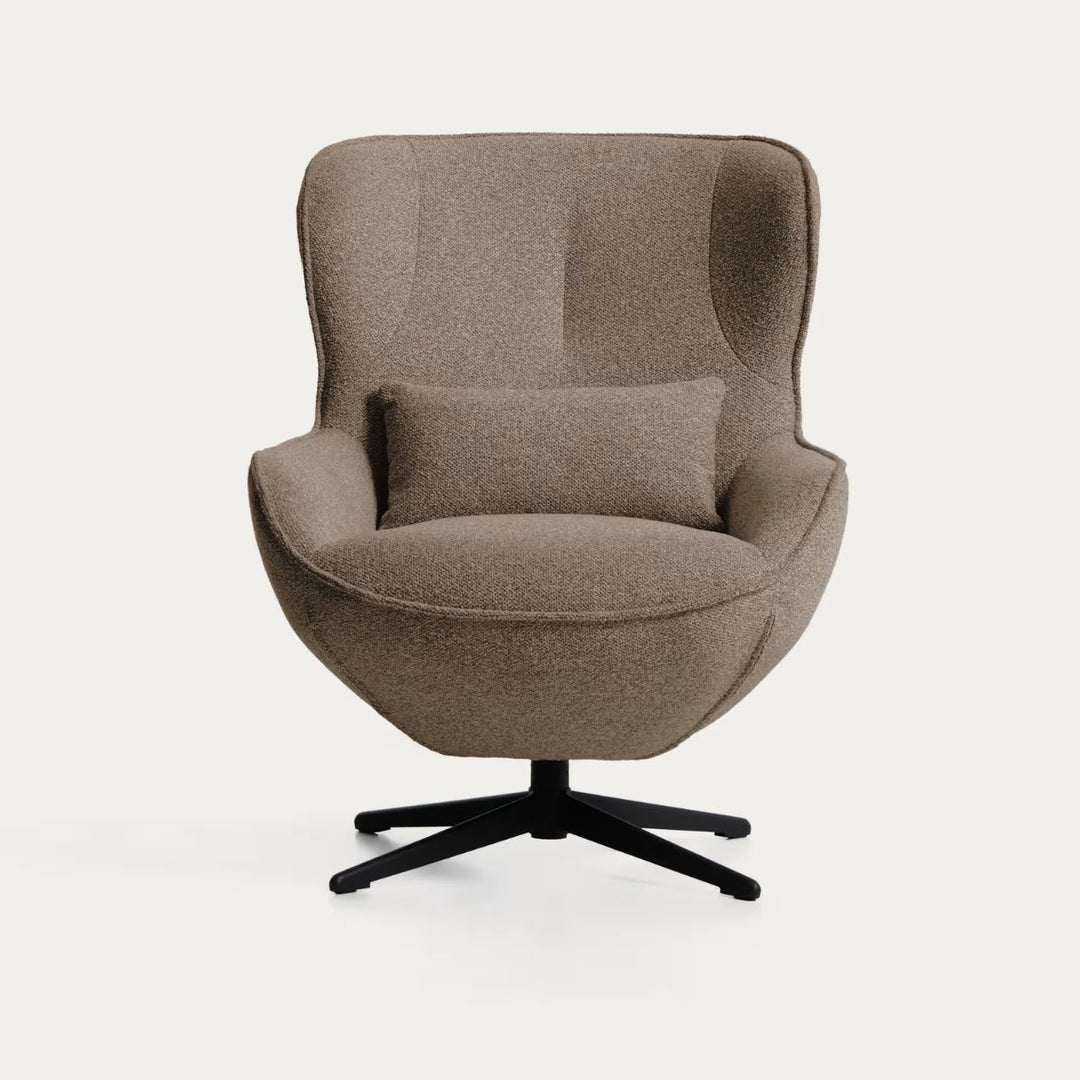 Fauteuil KAVE HOME Sorile pivotant chenille marron
