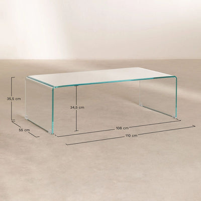 Table basse SKLUM en verre transparent (110x55 cm) Crisis