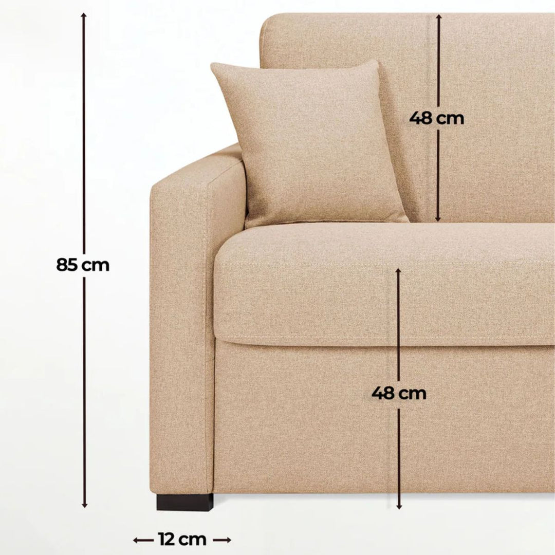 Canapé convertible 3 places MANOSQUE en tweed gris clair – CONVERTIBLE CENTER