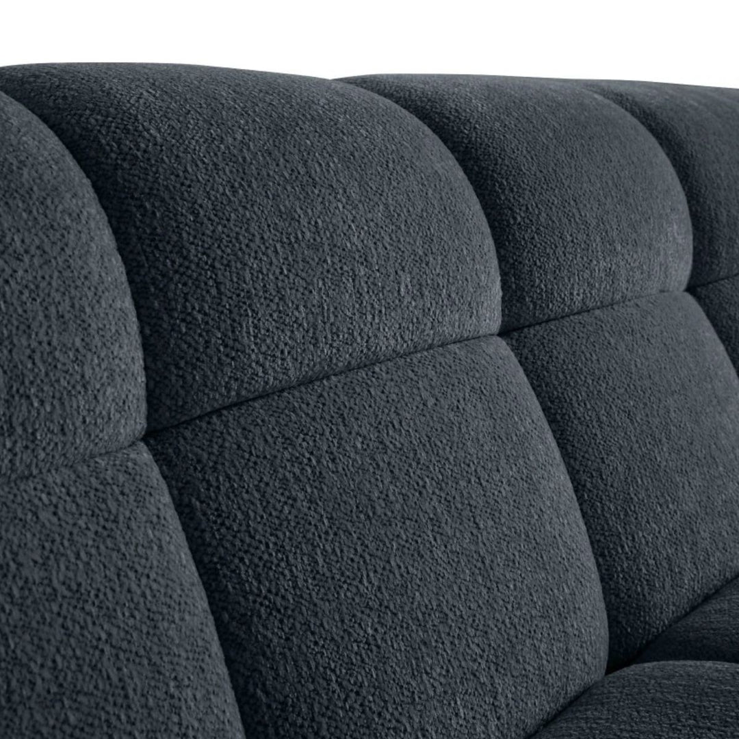 Canapé d'angle droit BESTMOBILIER Ray 4 places en tissu texturé gris