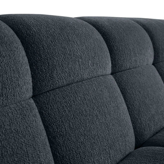 Canapé d'angle droit BESTMOBILIER Ray 4 places en tissu texturé gris