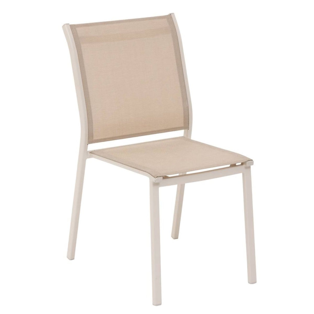 Lot de 4 chaises de jardin Hespéride empilable ESSENTIA Lin/argile