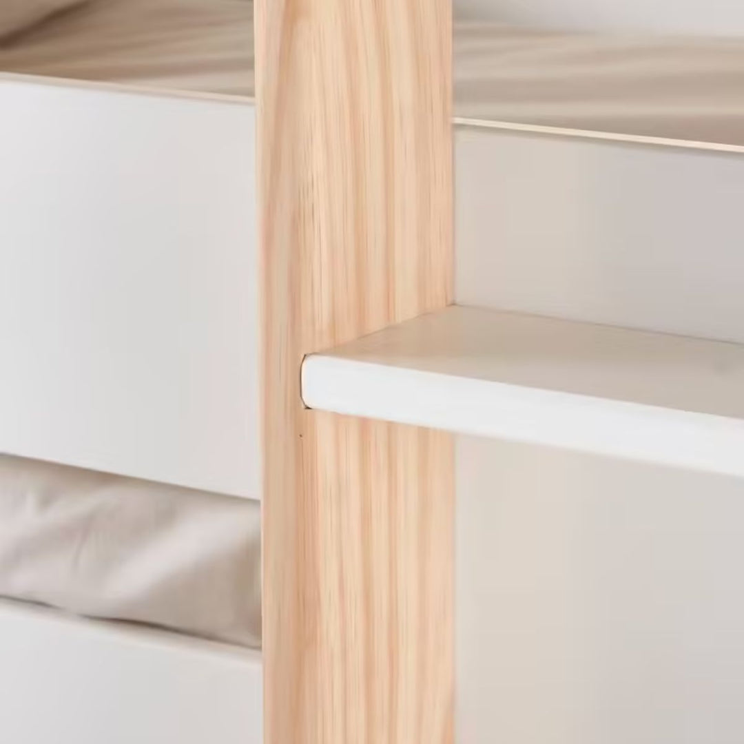Lit superposé VERTBAUDET triple Everest 90x190cm - blanc/bois
