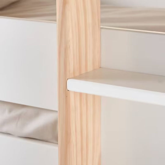 Lit superposé VERTBAUDET triple Everest 90x190cm - blanc/bois