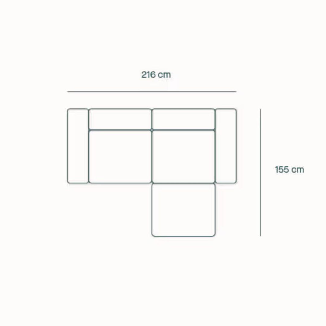 Canapé modulable 3 places avec angle et pouf ARIA caramel – Kipli