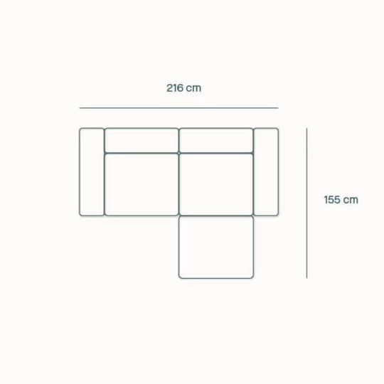 Canapé modulable 3 places avec angle et pouf ARIA caramel – Kipli