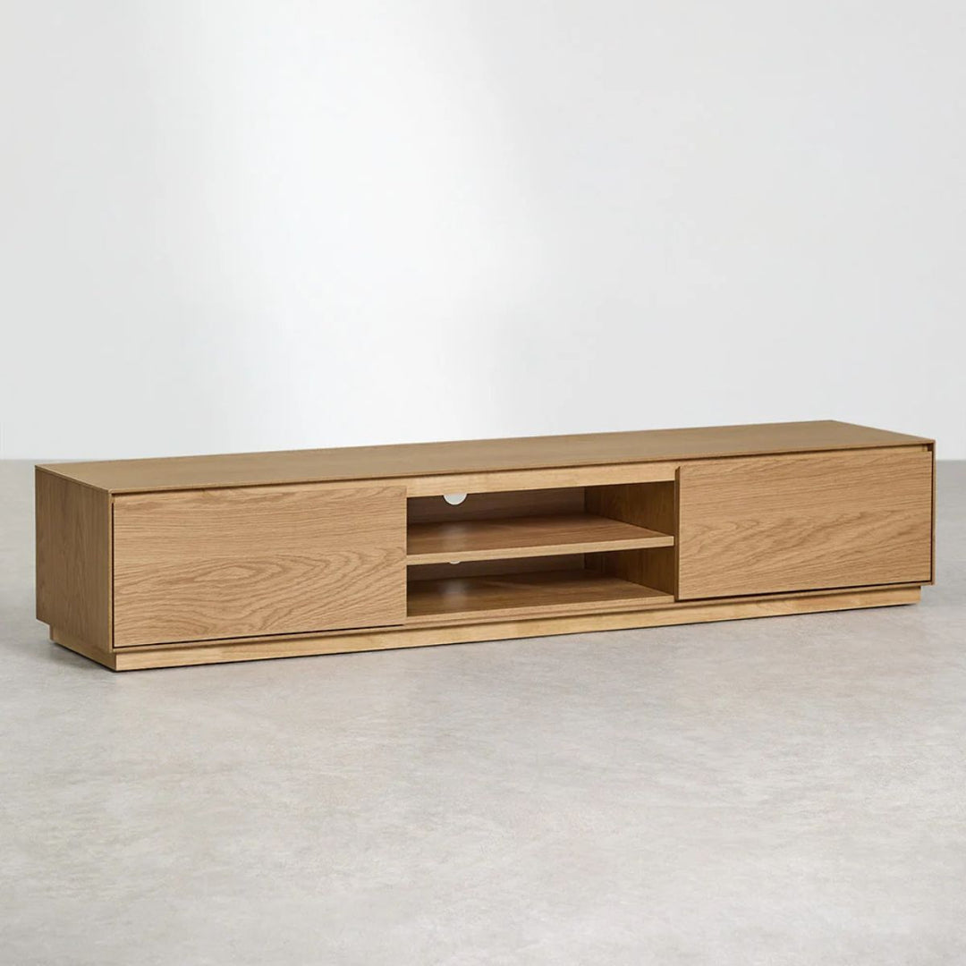 Meuble TV SKLUM 180 x 40 cm en MDF et placage chêne Burundi