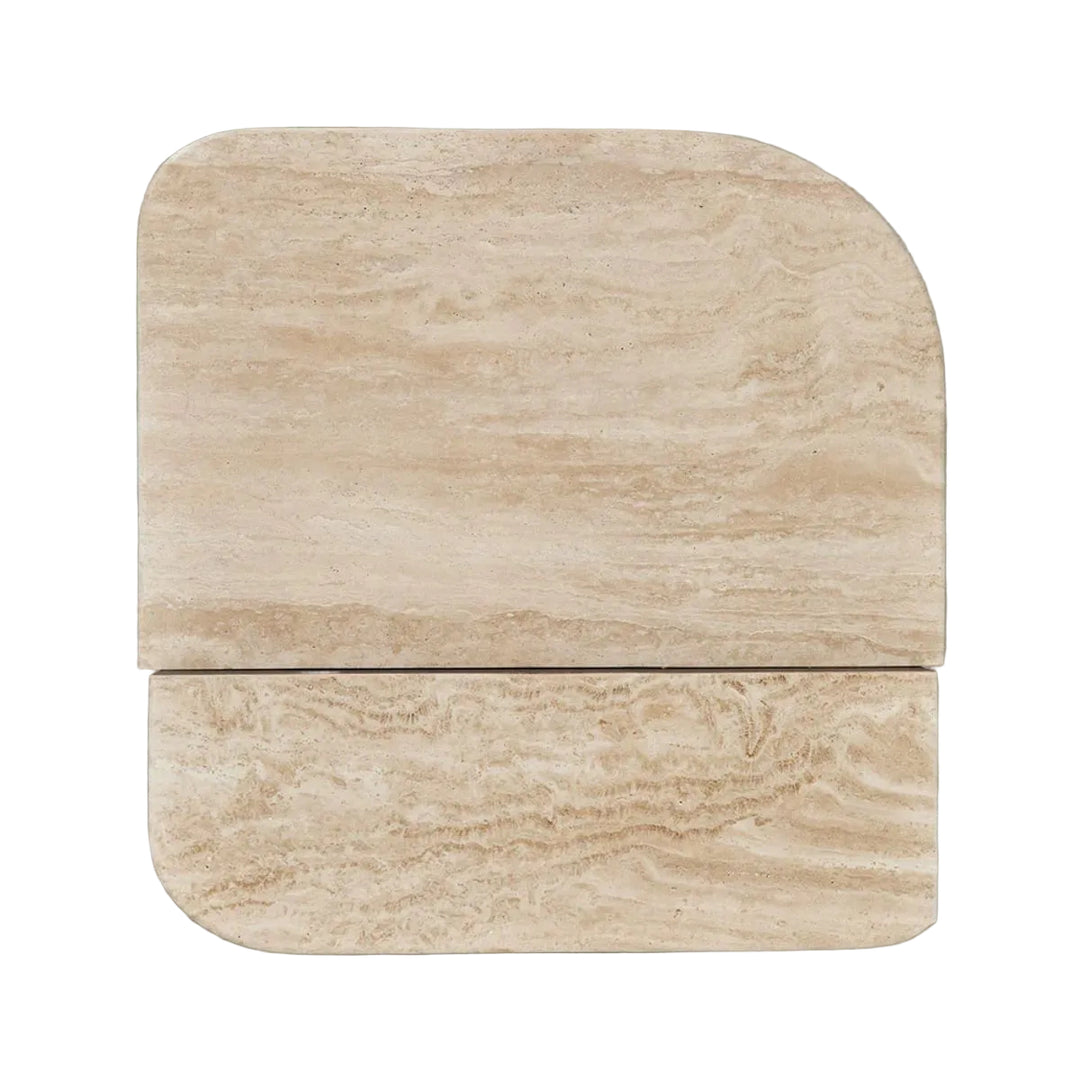 Table basse SKLUM Clotsh 90x90 cm en pierre naturelle et bois de manguier