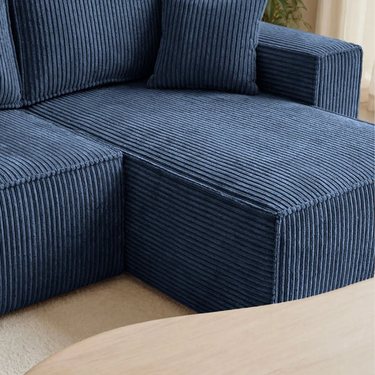 Canapé d'angle convertible CASANOVA Romeo velours bleu