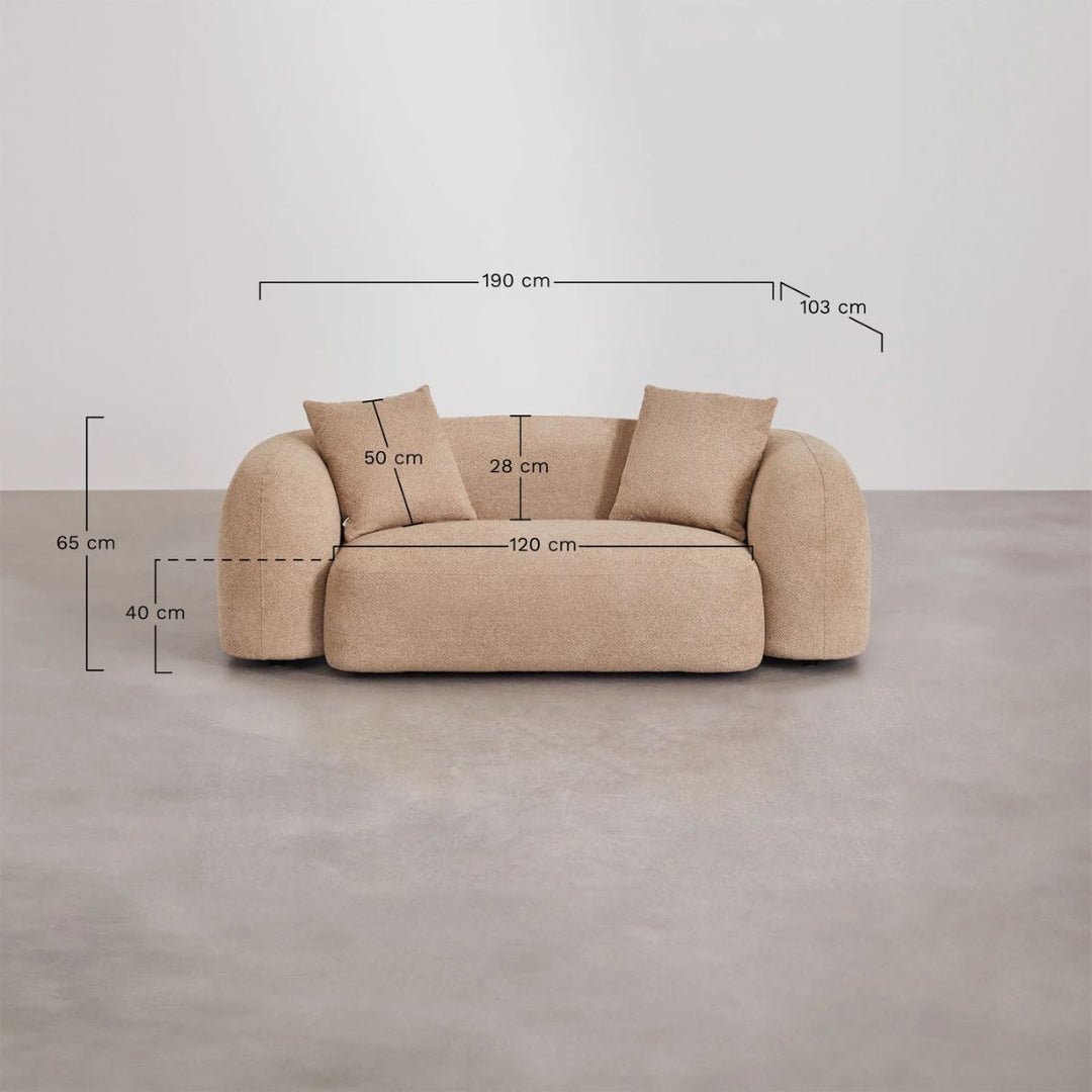 Canapé SKLUM Coco en tissu chenille epais gris