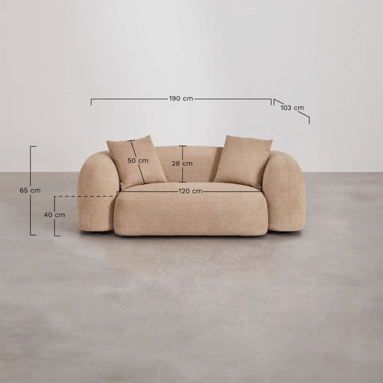 Canapé SKLUM Coco en tissu chenille epais gris