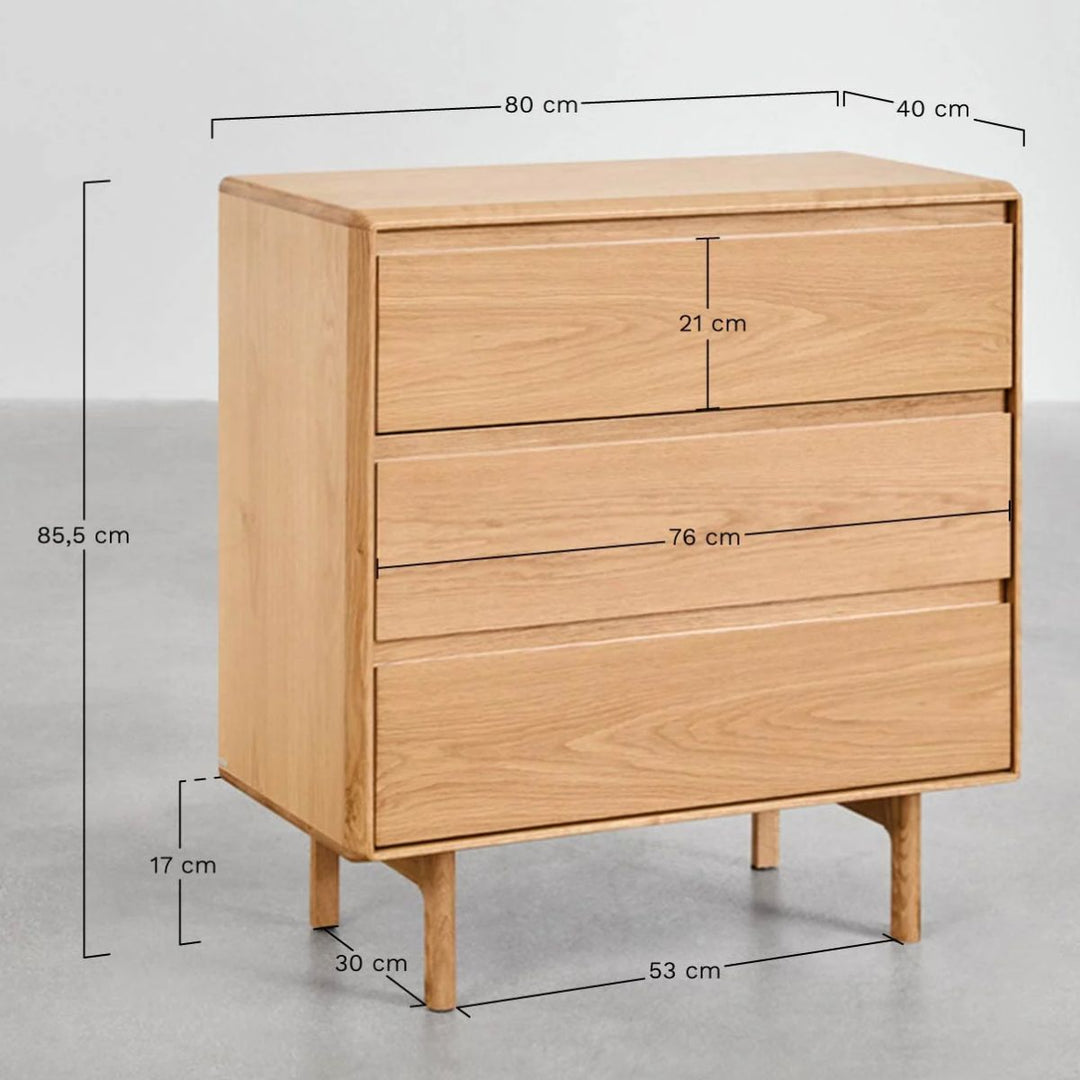 Commode SKLUM en bois à 3 tiroirs Treveris